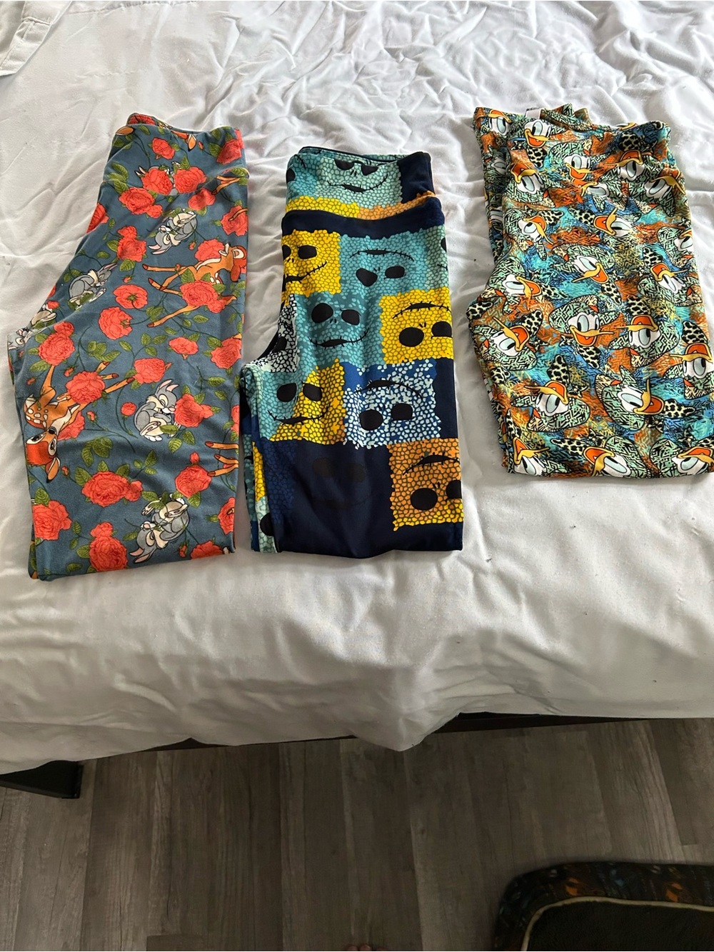 Lularoe Disney themed lot of Three Printed Leggings